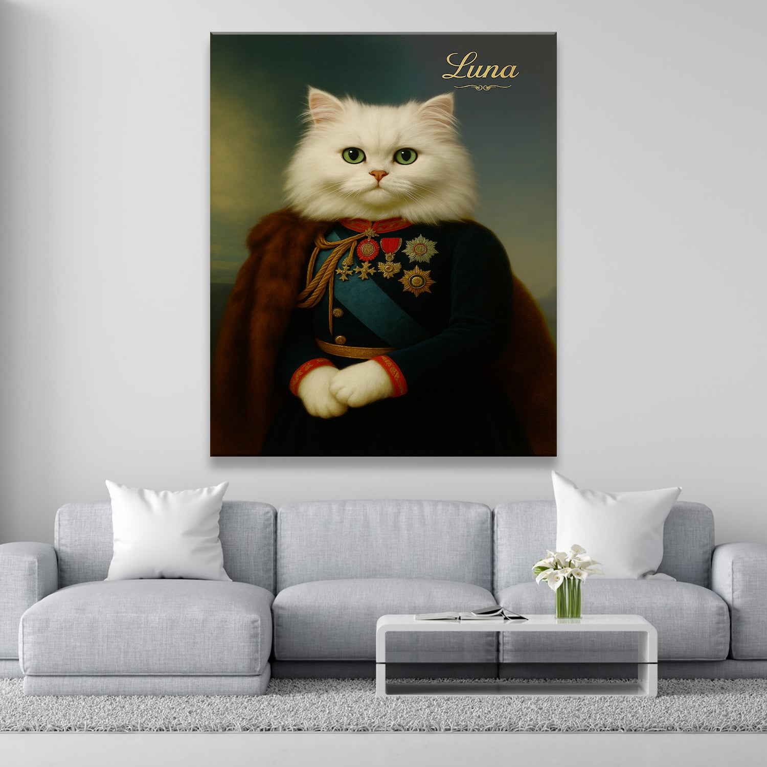 Custom Photo Imperial Minister Cat Canvas Gift For Cat Lovers