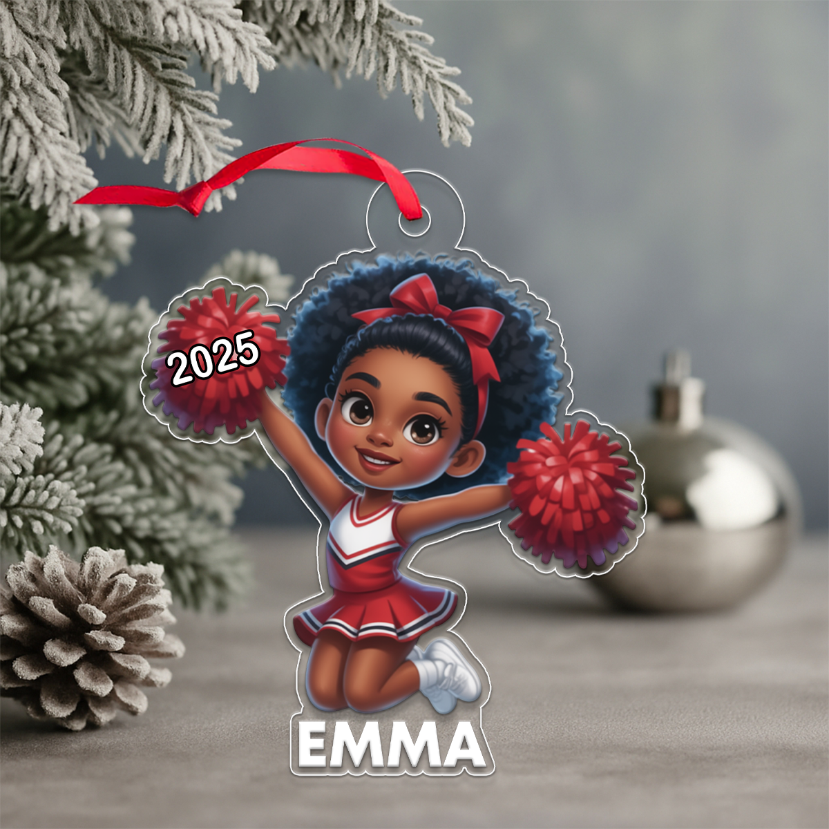 Custom Name Cheerleade Xmas Acrylic Ornament Christmas Gift