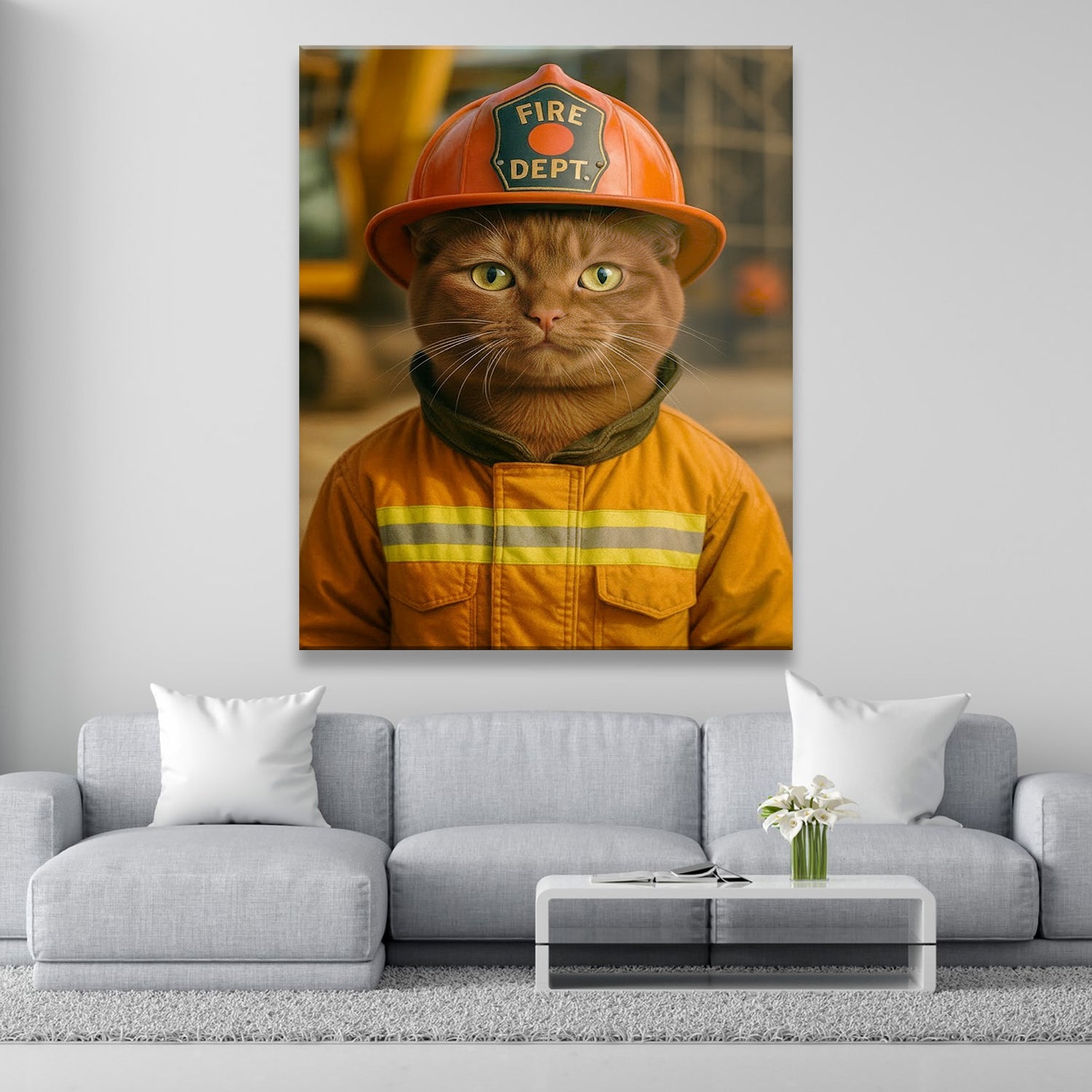 Custom Photo Construction Builder Canvas Gift For Cat Lovers