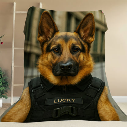 Custom Photo Tactical Dog BlanketGift For Dog Lovers