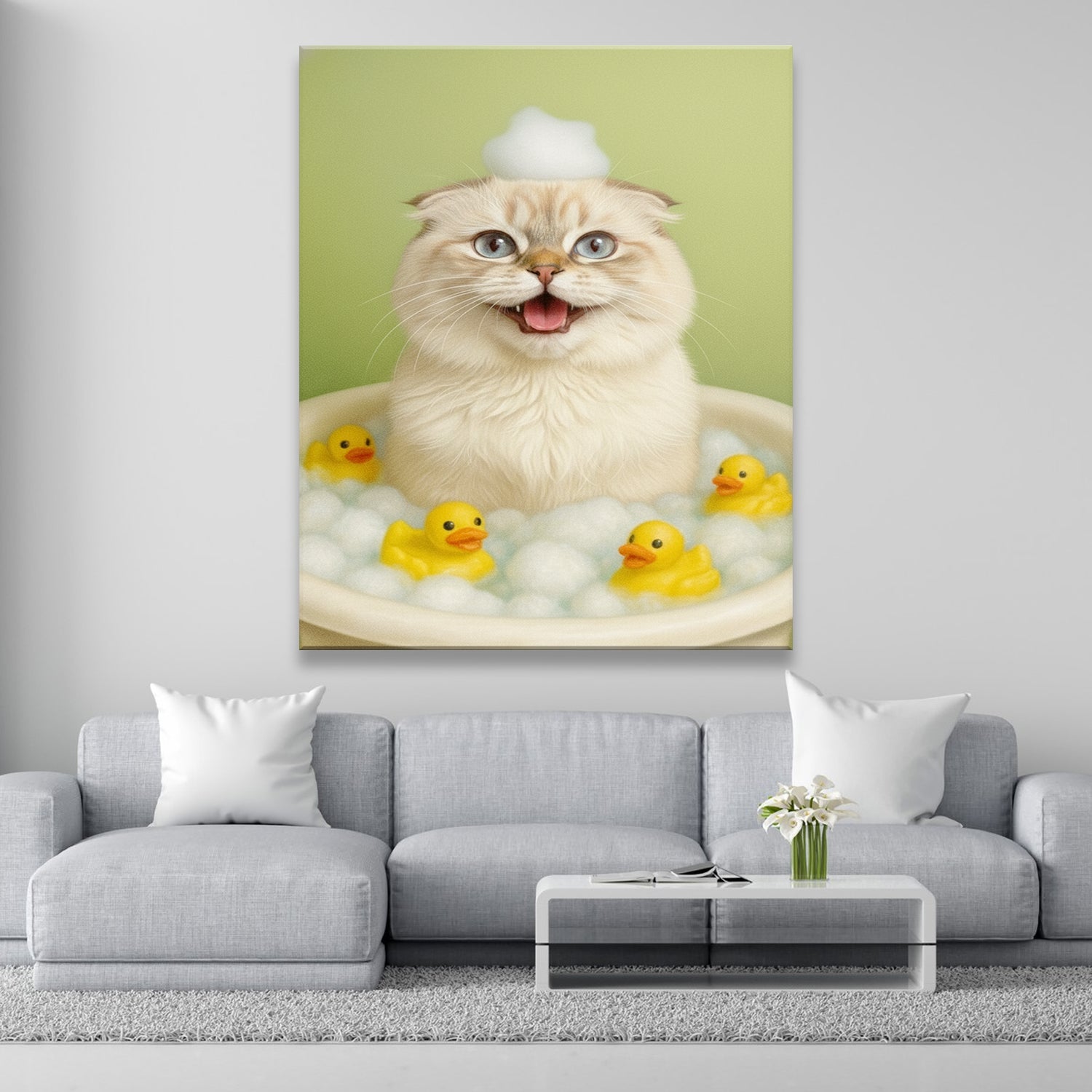 Custom Photo Cat Bathroom Style 25 Canvas Gift For Cat Lovers