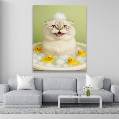 Custom Photo Cat Bathroom Style 25 Canvas Gift For Cat Lovers