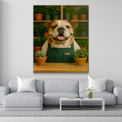 Custom Photo Gardener Dog Canvas Gift For Dog Lovers