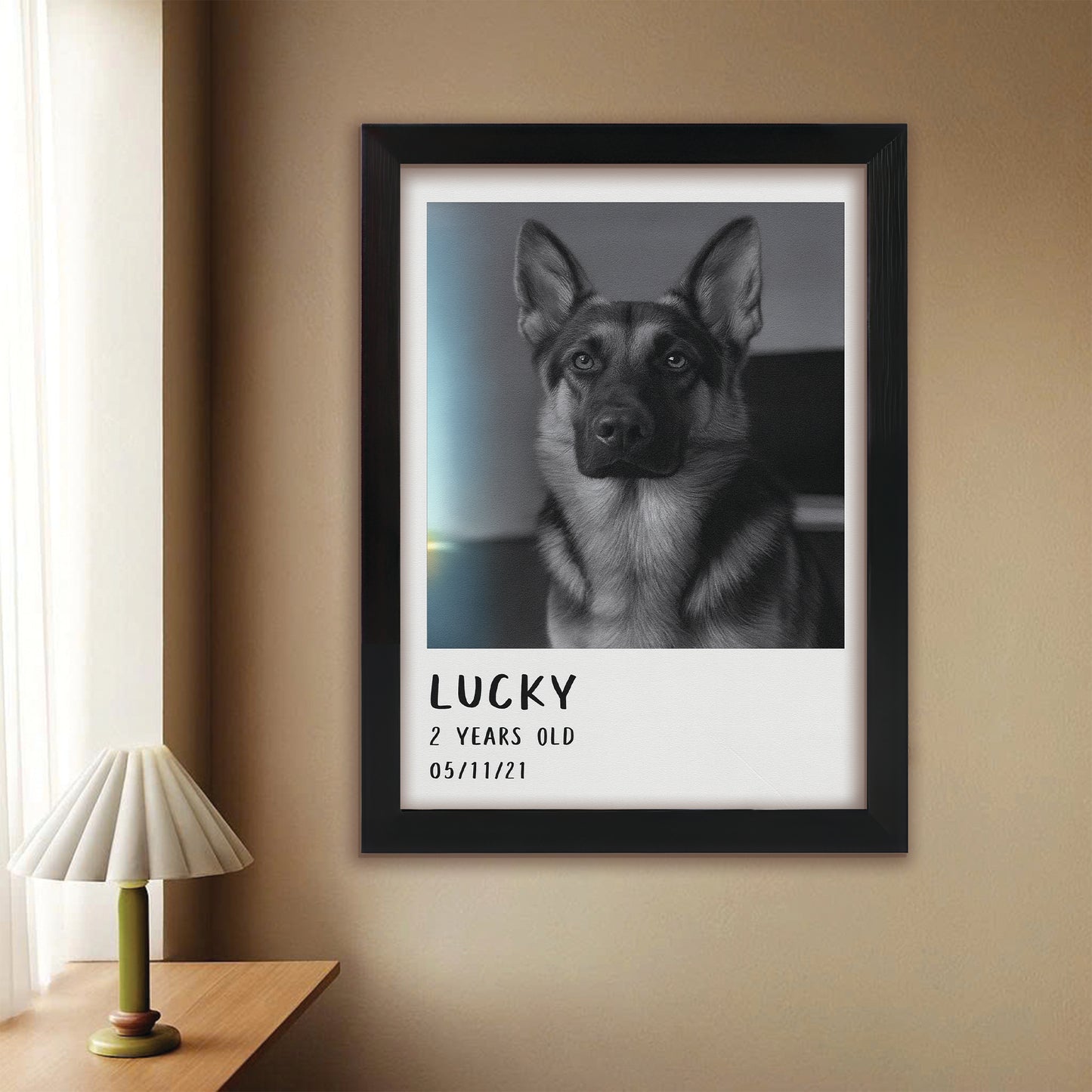 Custom Photo Polaroid Film Canvas Framed Wall Art Gift For Dog Lovers