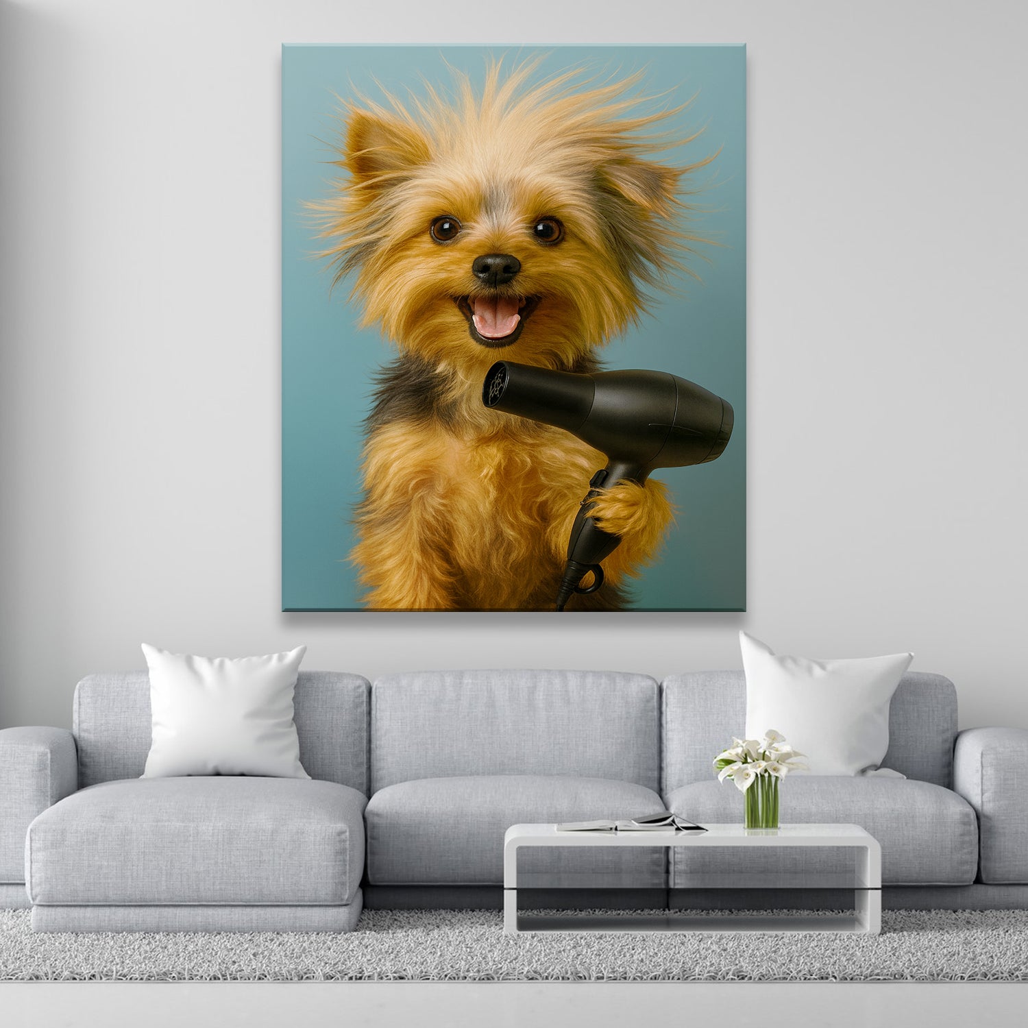 Custom Photo Dog Bathroom Style 35 Canvas Gift For Dog Lovers