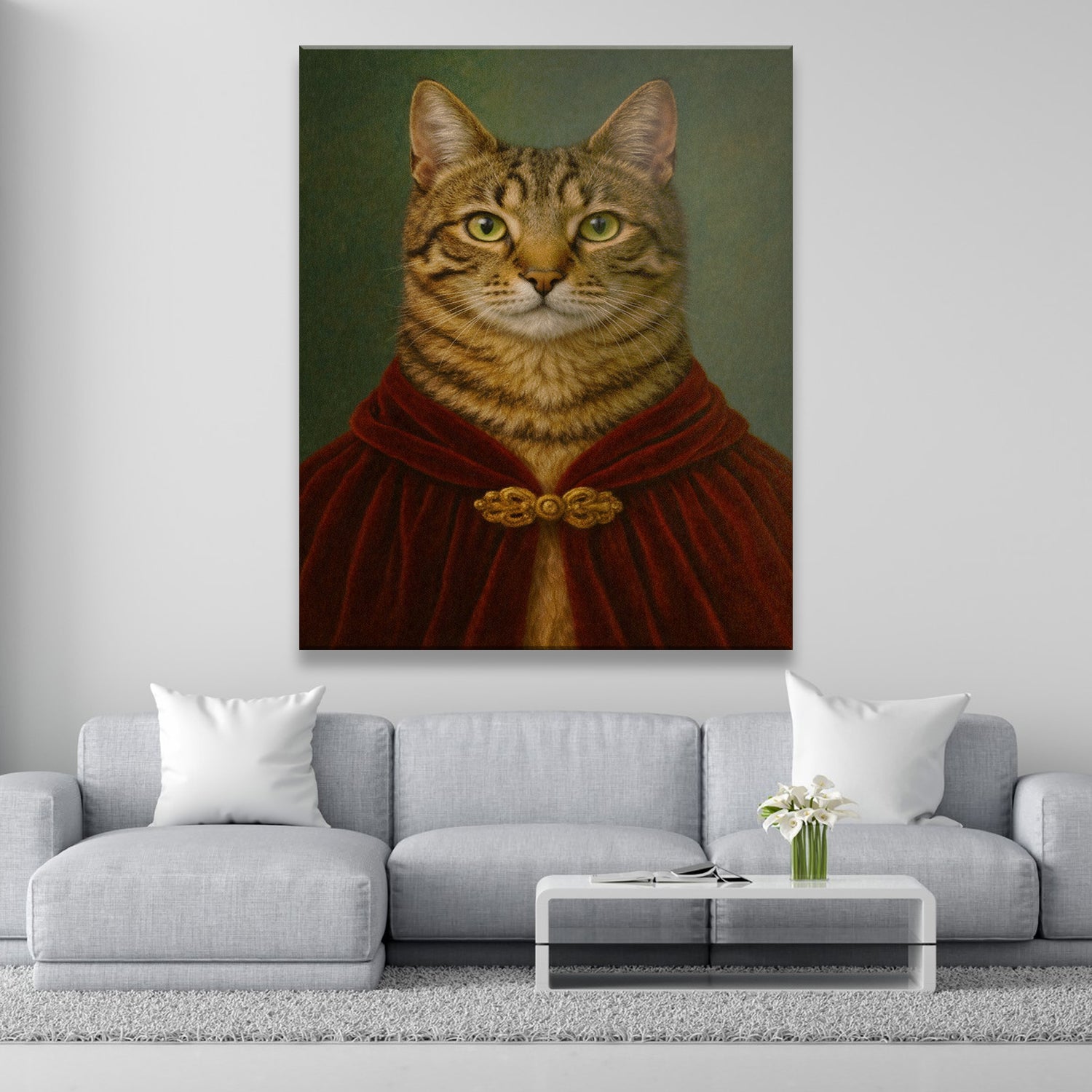 Custom Photo Cat Royal Style 08 Canvas Gift For Cat Lovers