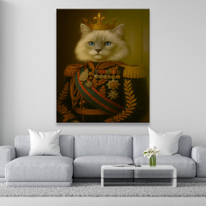 Custom Photo Cat King Crown Royal Canvas _ Gift For Cat Lovers
