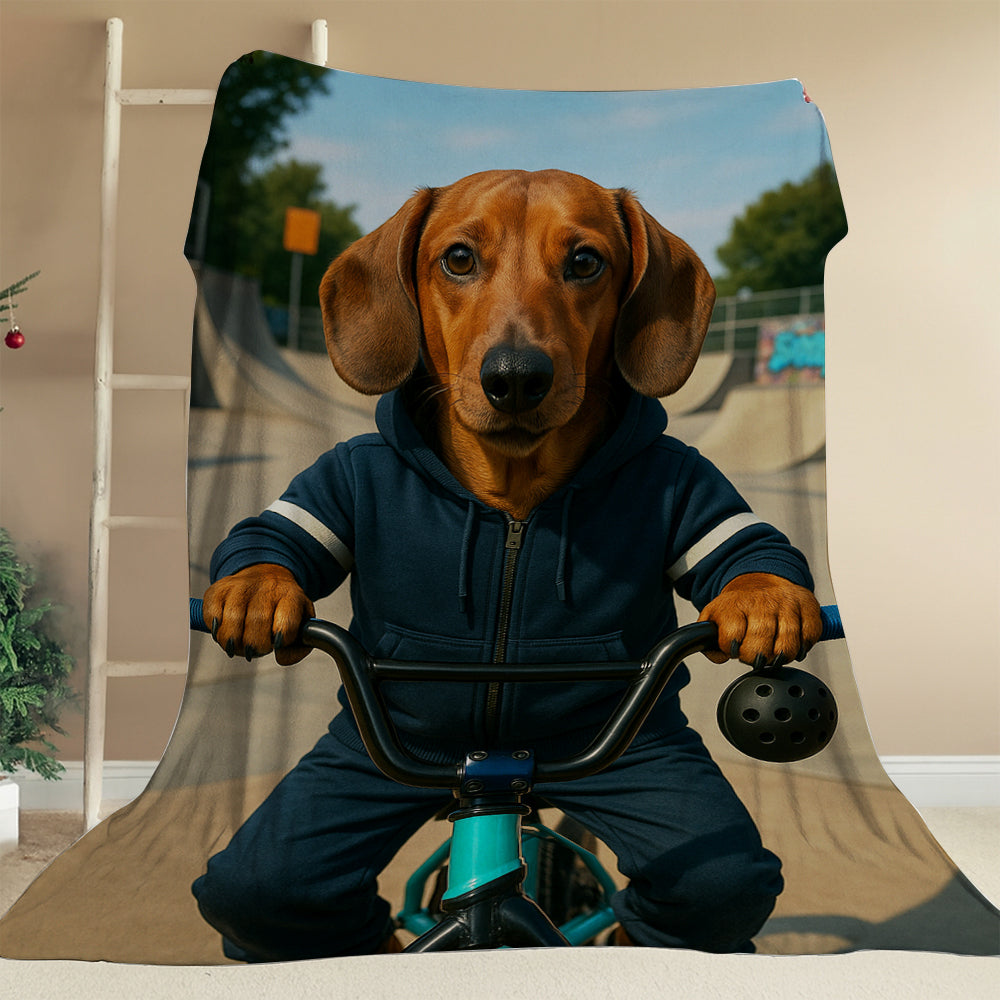 Custom Photo Bmx Bike Dog BlanketGift For Dog Lovers