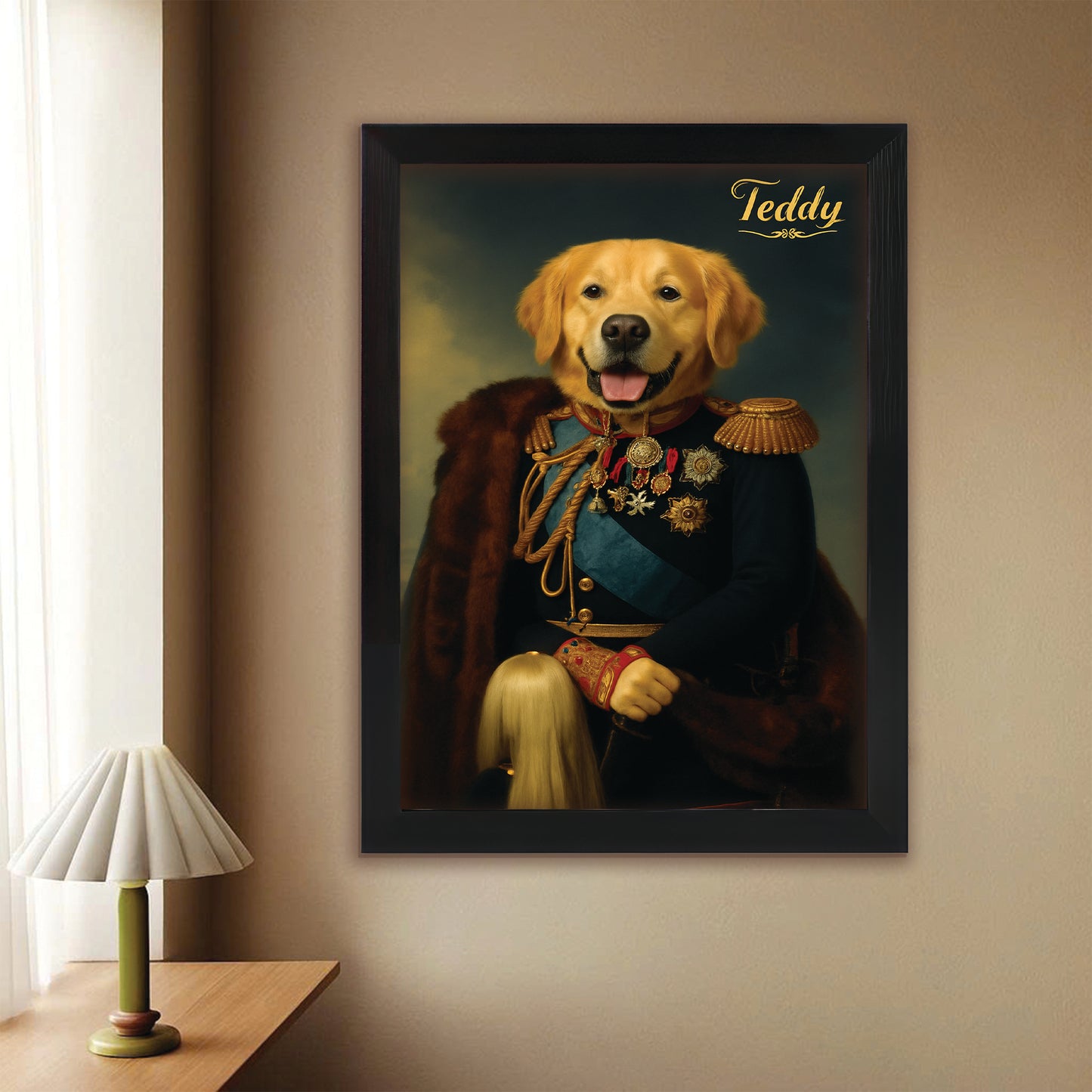 Custom Photo Imperial Minister Dog Canvas Framed Wall Art Gift For Dog Lovers