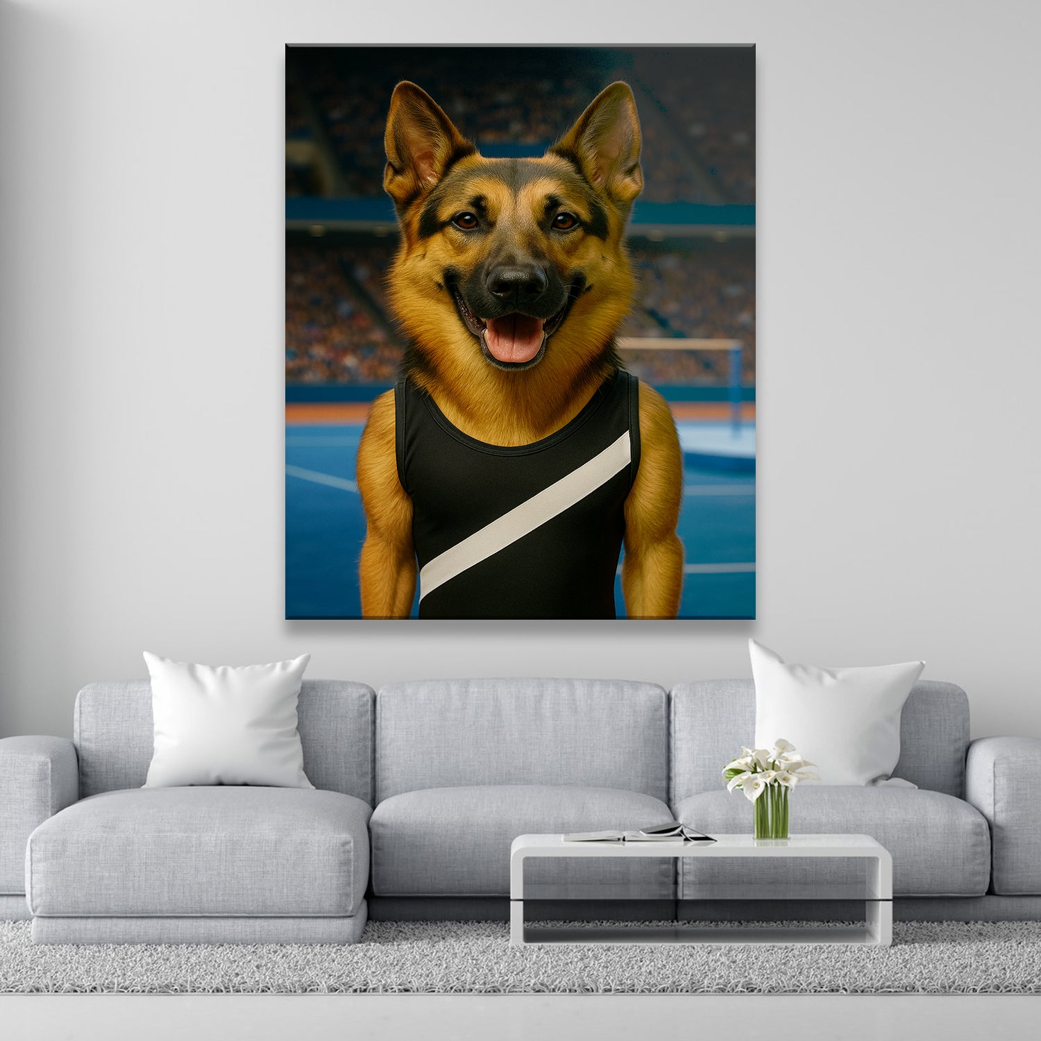 Custom Photo Gymnast Dog Canvas Gift For Dog Lovers