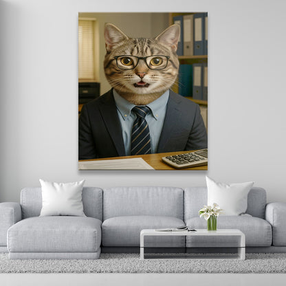 Custom Photo Accountant Cat Canvas Gift For Cat Lovers