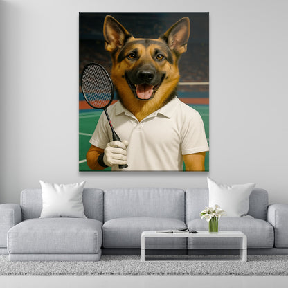Custom Photo Badminton Dog Canvas Gift For Dog Lovers