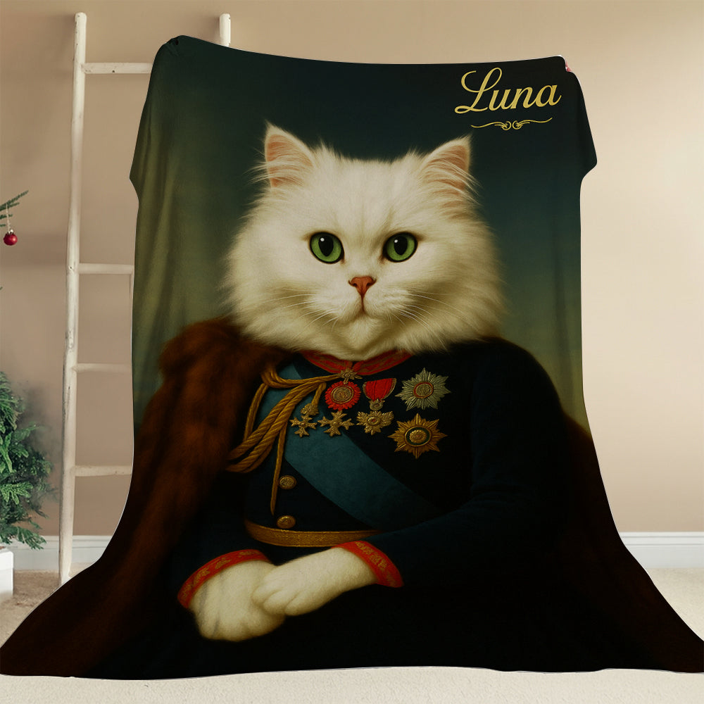 Custom Photo Imperial Minister Cat Blanket Gift For Cat Lovers