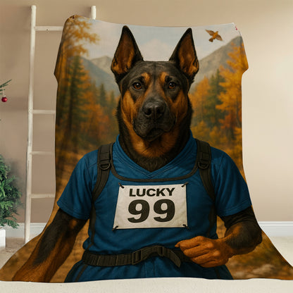 Custom Photo Trail Runner Dog BlanketGift For Dog Lover