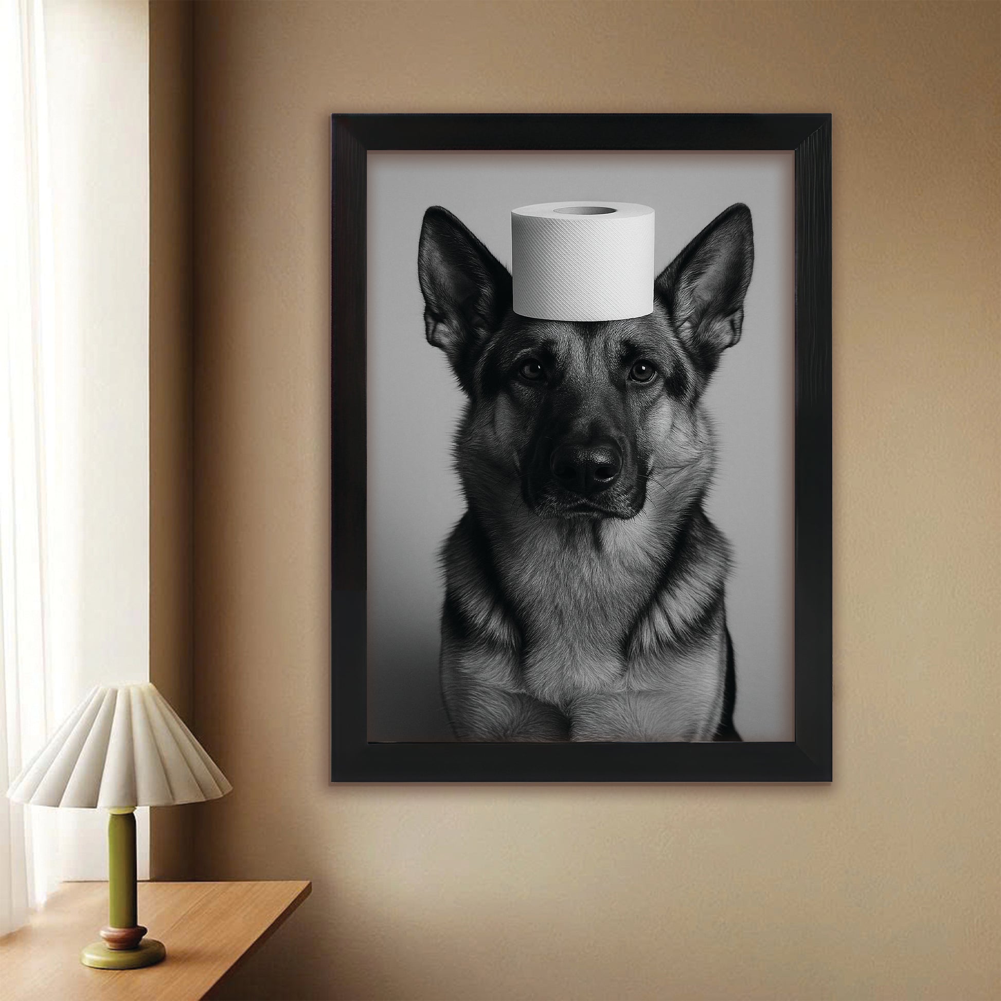 Custom Photo Dog Bathroom Style 11 Canvas Framed Wall Art Gift For Dog Lovers