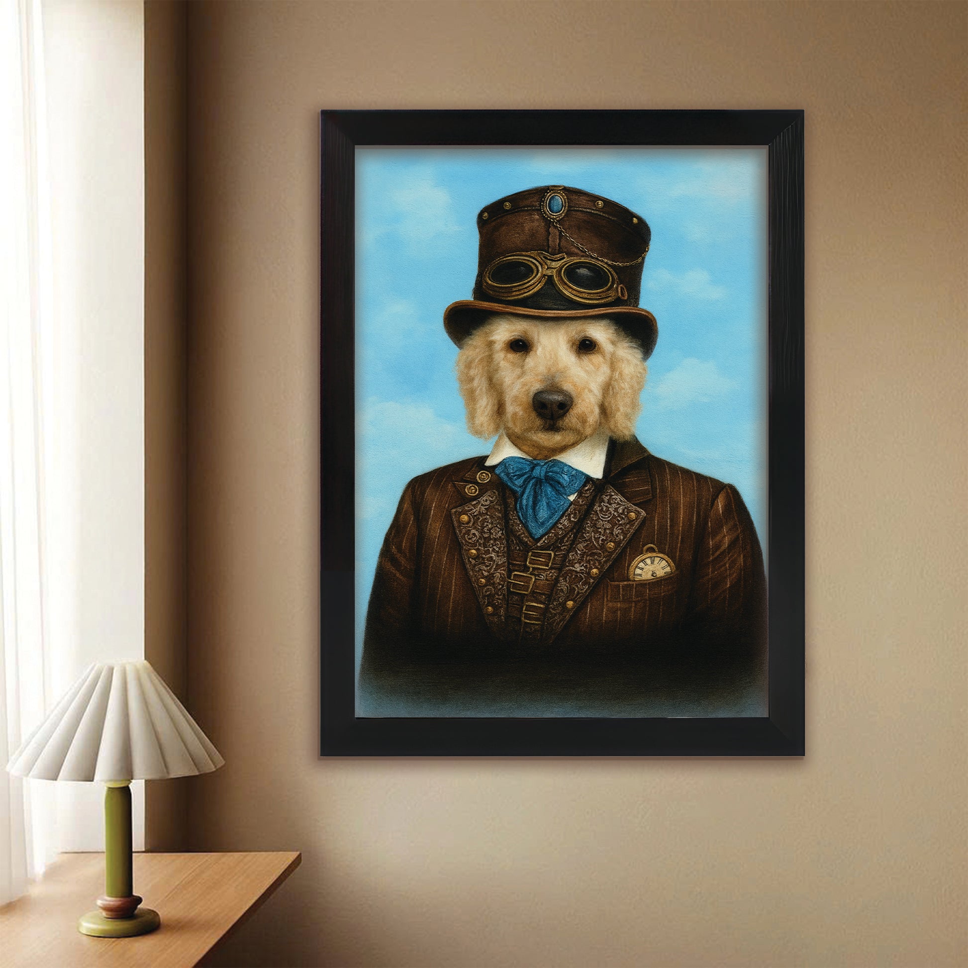 Custom Photo Pilot Dog Canvas Framed Wall Art Gift For Dog Lovers