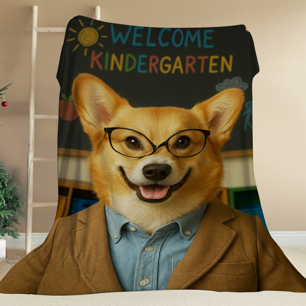 Custom Photo Kindergarten Teacher BlanketGift For Dog Lovers