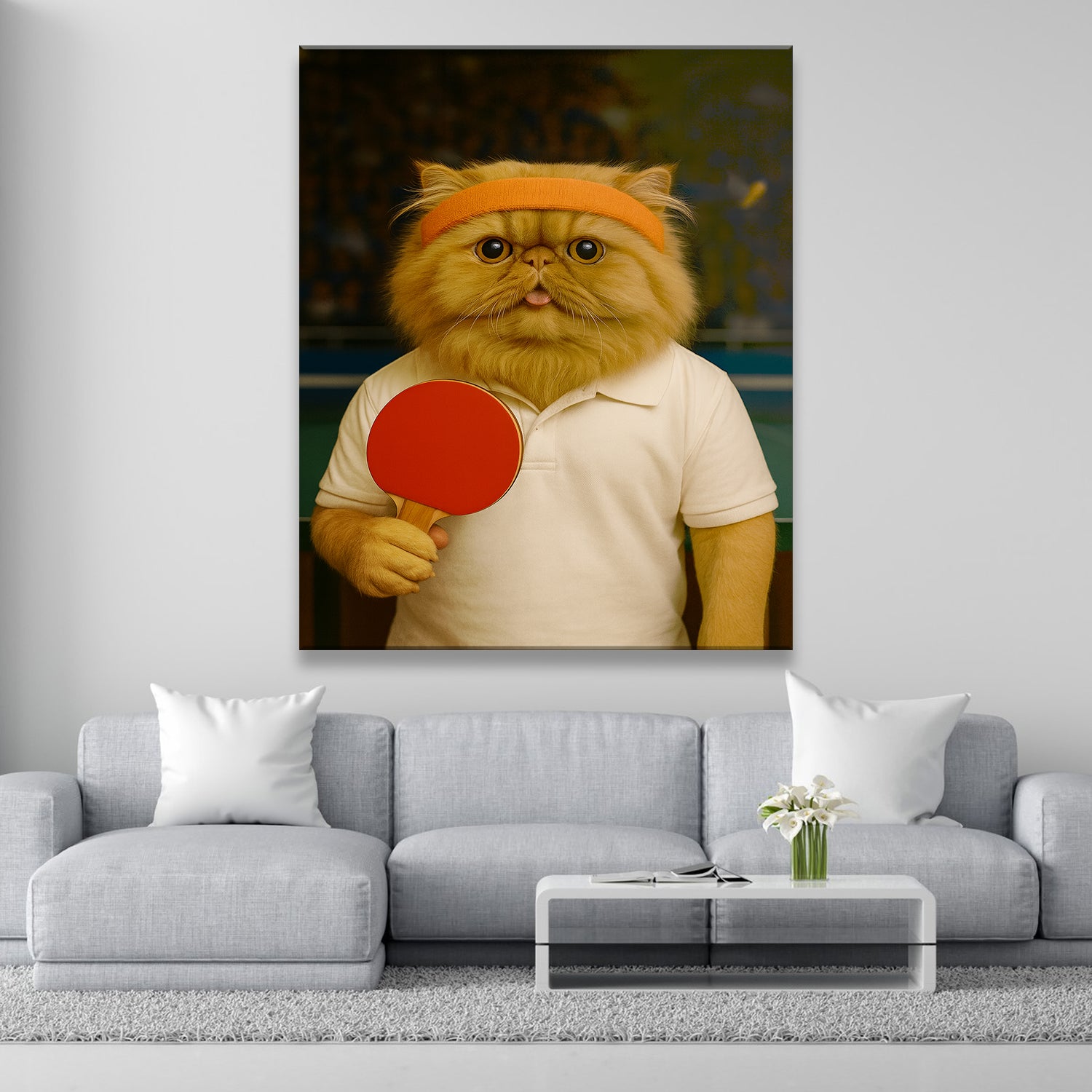 Custom Photo Table Tennis Cat Gift For Cat Lovers