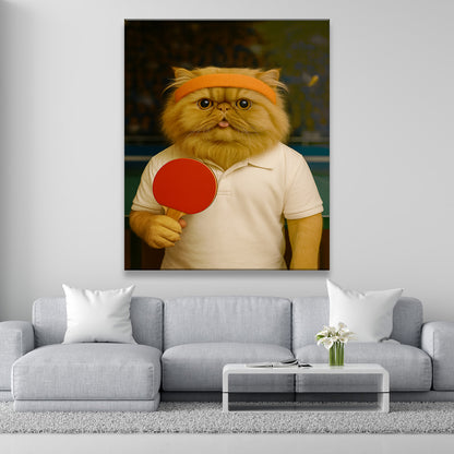 Custom Photo Table Tennis Cat Gift For Cat Lovers