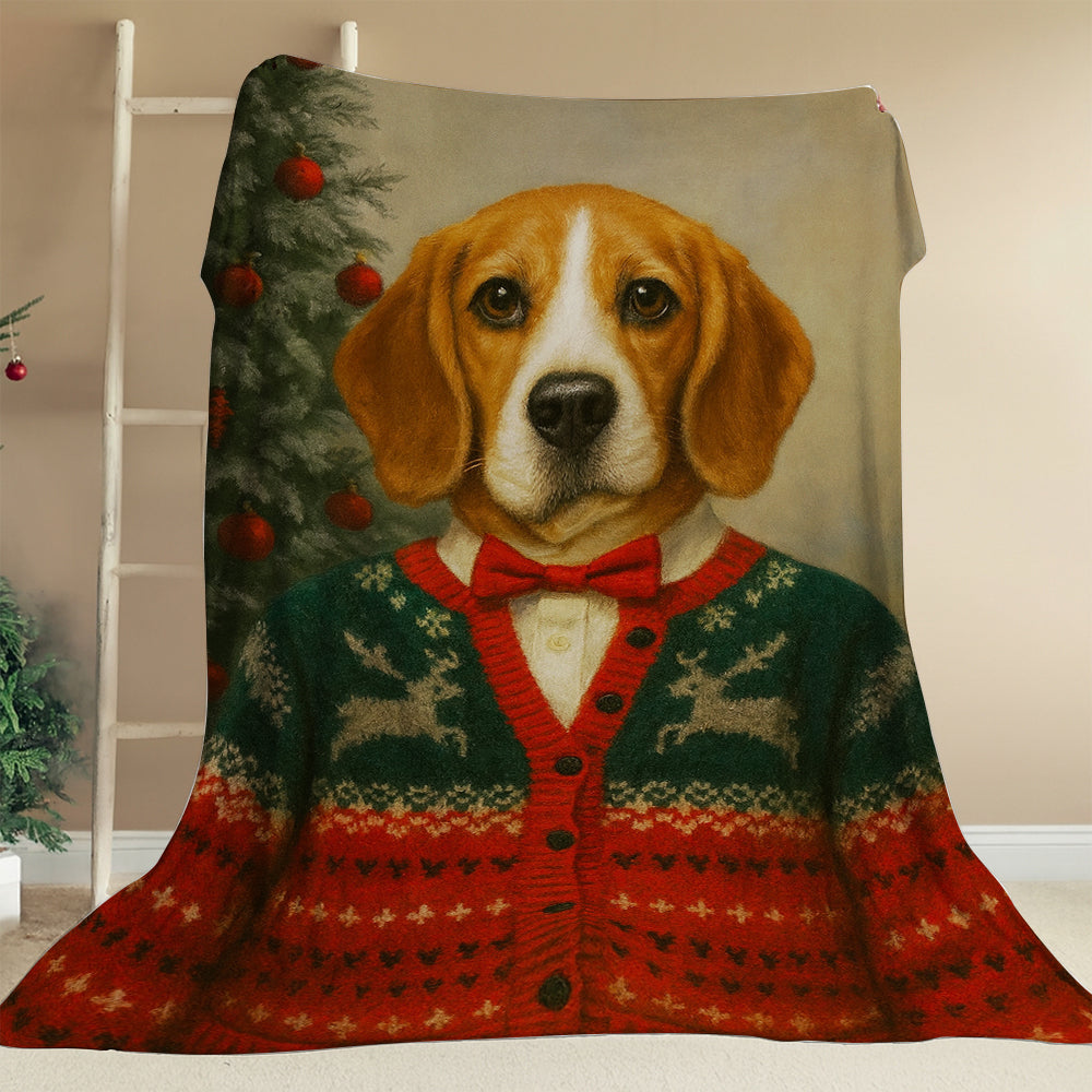 Custom Photo Christmas Dog BlanketGift For Dog Lovers