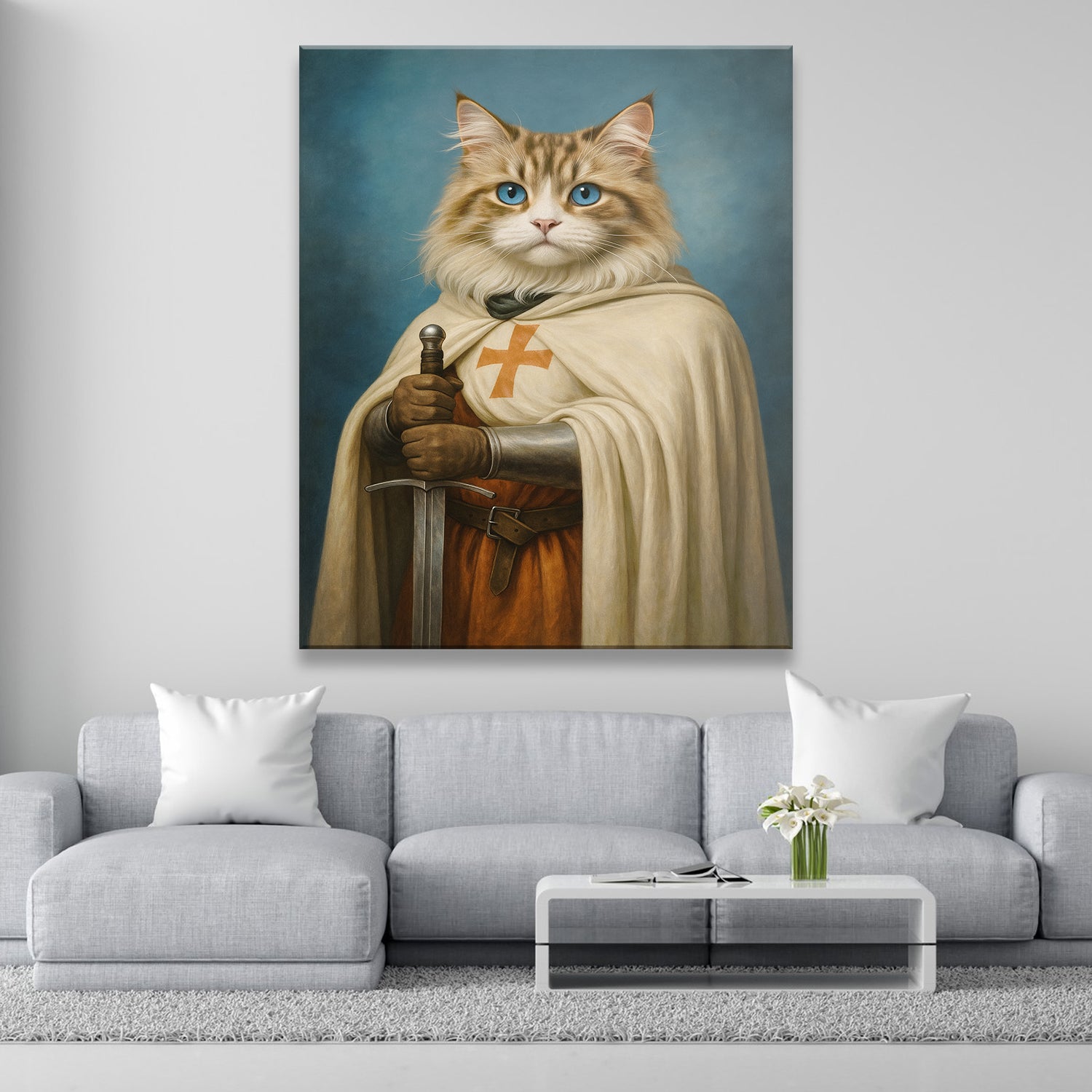 Custom Photo Priest Cat Canvas Gift For Cat Lovers