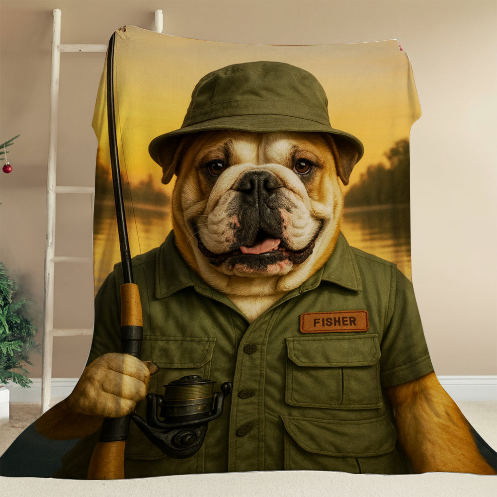 Custom Photo Fisher Dog BlanketGift For Dog Lovers