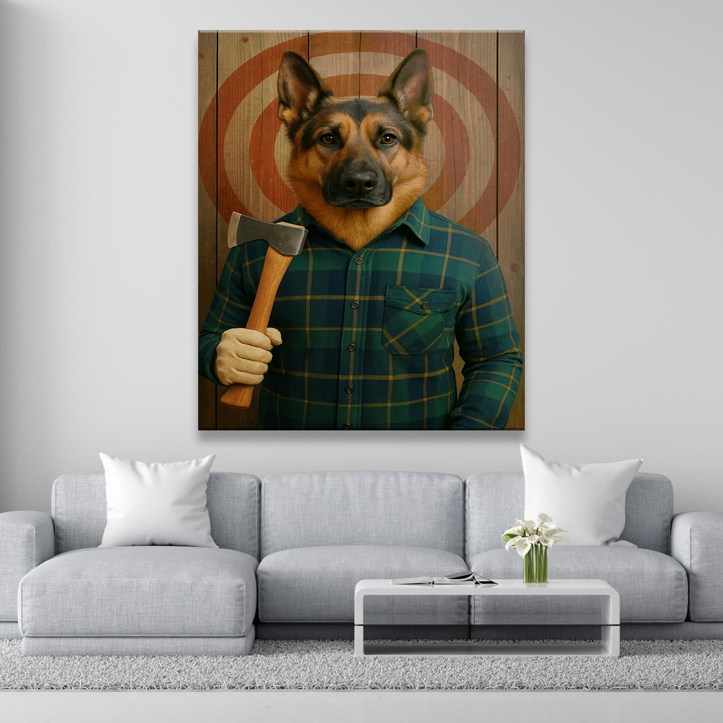 Custom Photo Axe Throw Dog Canvas Gift For Dog Lovers