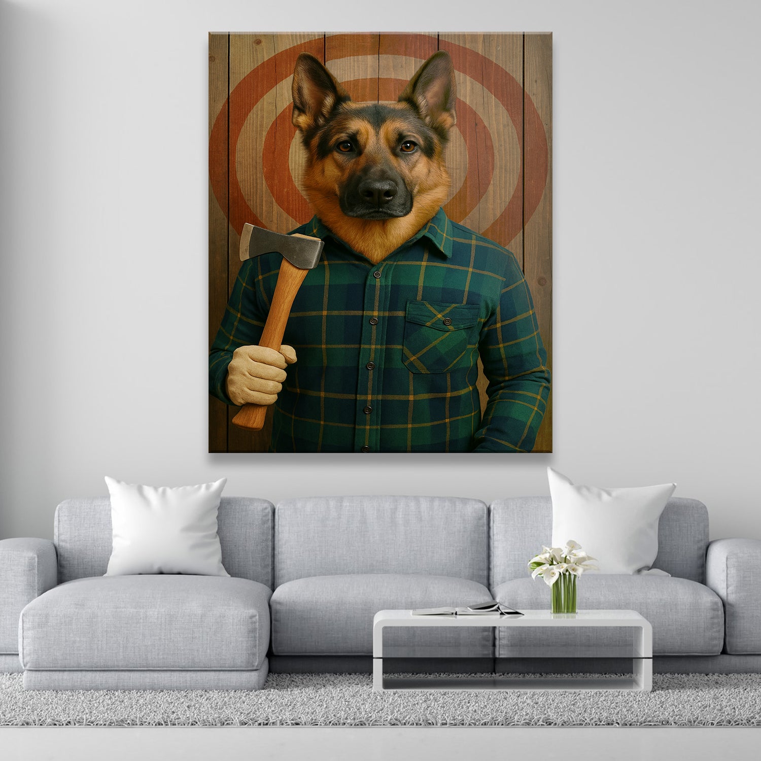 Custom Photo Axe Throw Dog Canvas Gift For Dog Lovers