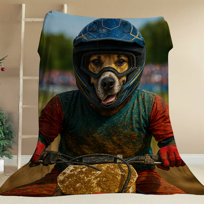 Custom Photo Dirt Bike Dog BlanketGift For Dog Lovers