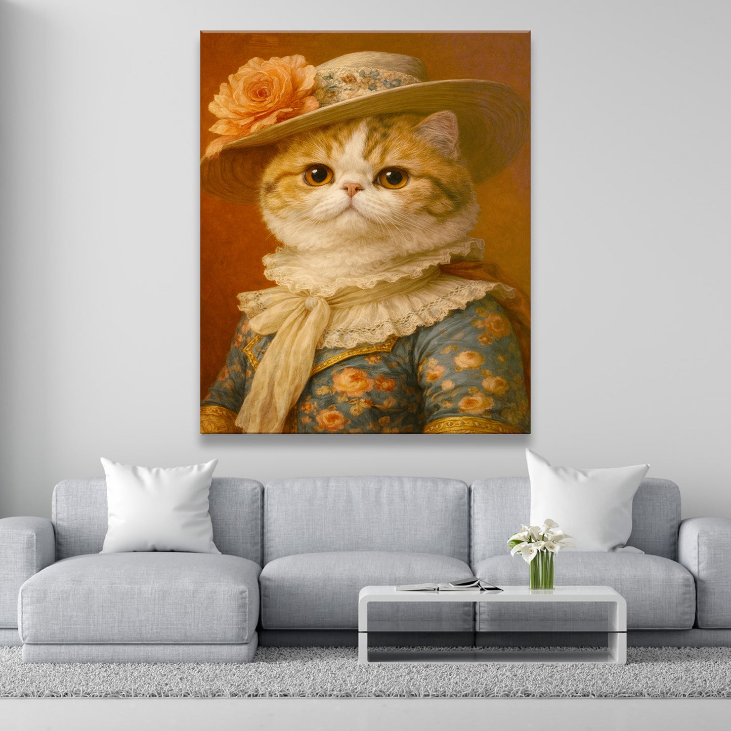 Custom Photo Cat Royal Style 05 Canvas Gift For Cat Lovers