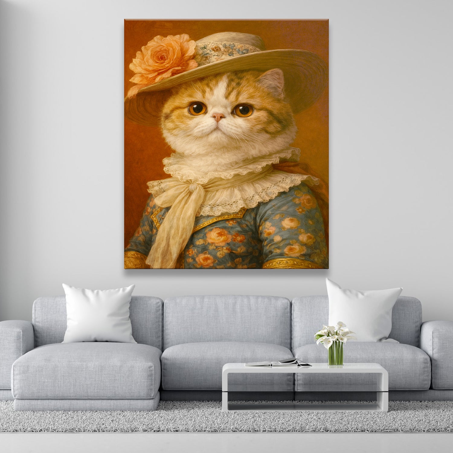 Custom Photo Cat Royal Style 05 Canvas Gift For Cat Lovers