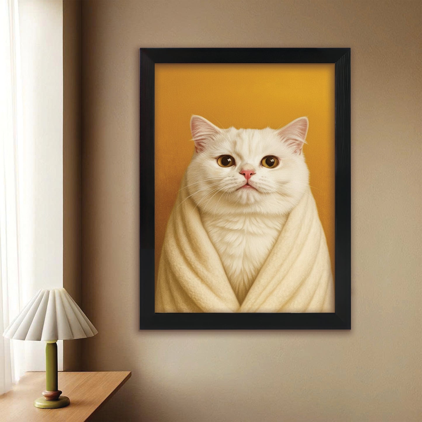 Custom Photo Cat Bathroom Style 30 Canvas Framed Wall Art Gift For Cat Lovers