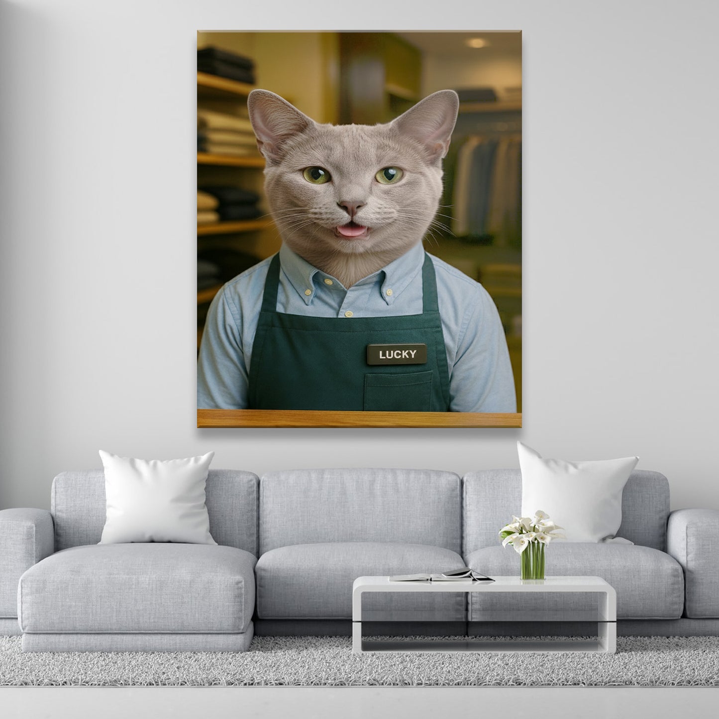 Custom Photo Clothing Store Cat Canvas Gift For Cat Lovers