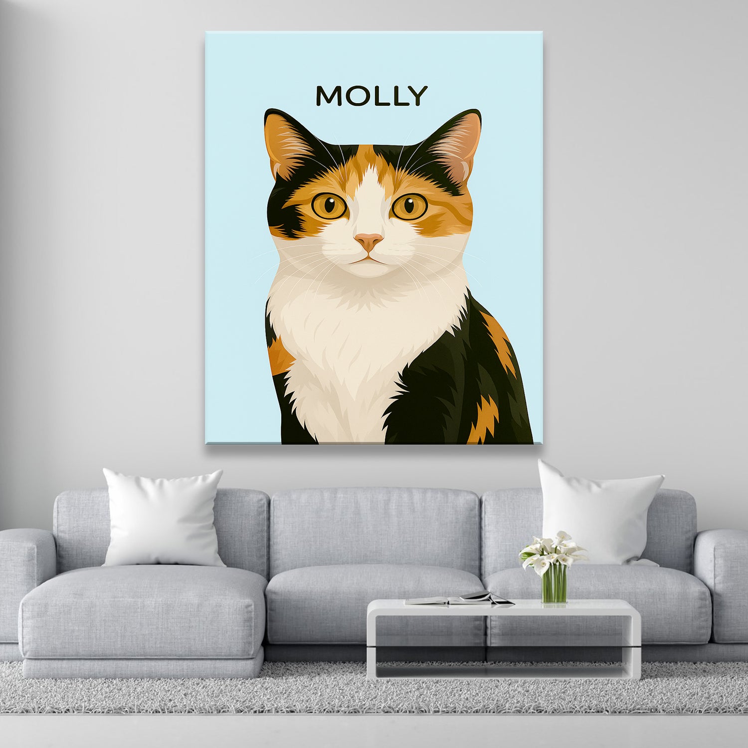 Custom Photo Minimalist Classic Cat Canvas Gift For Cat Lovers
