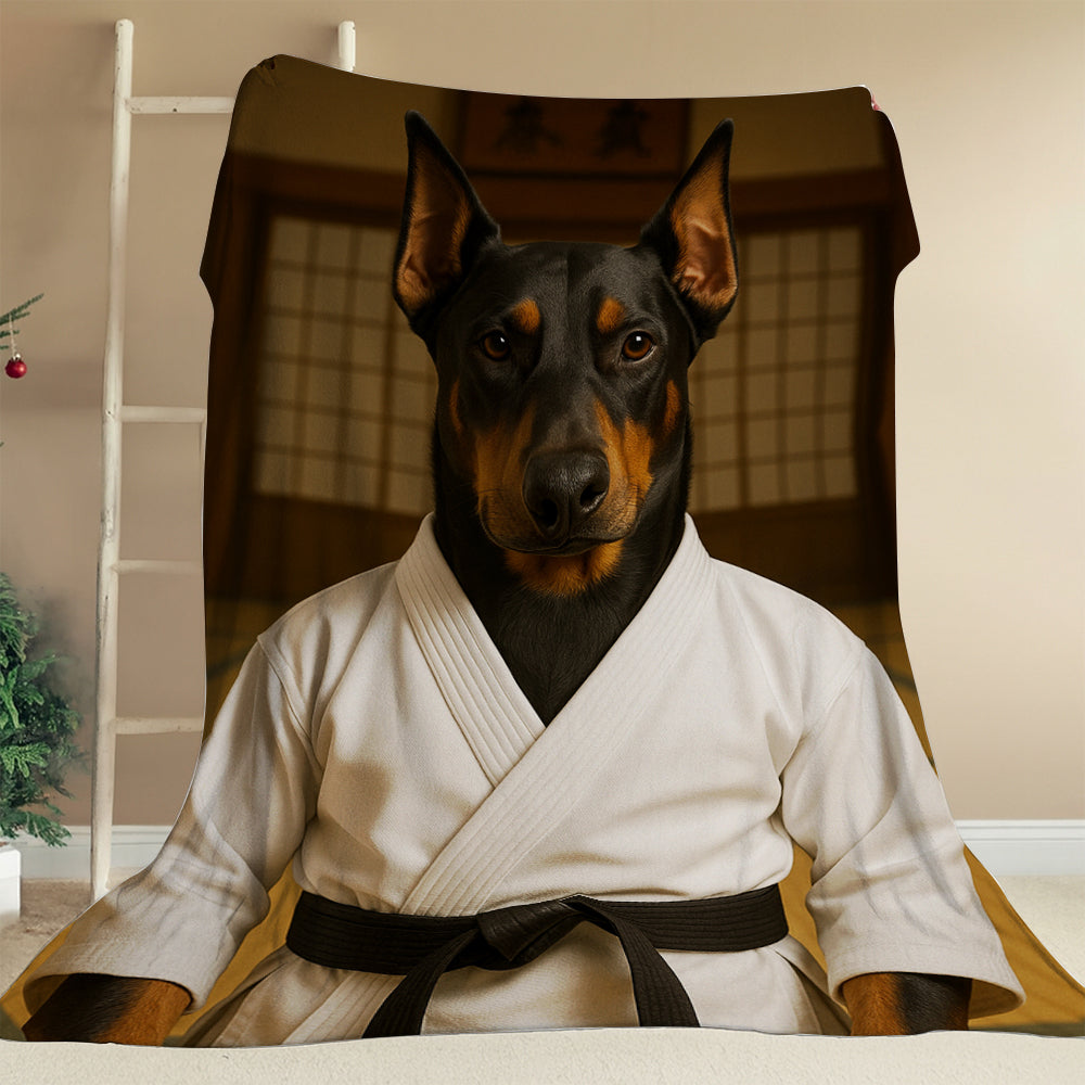 Custom Photo Karate Dog BlanketGift For Dog Lovers