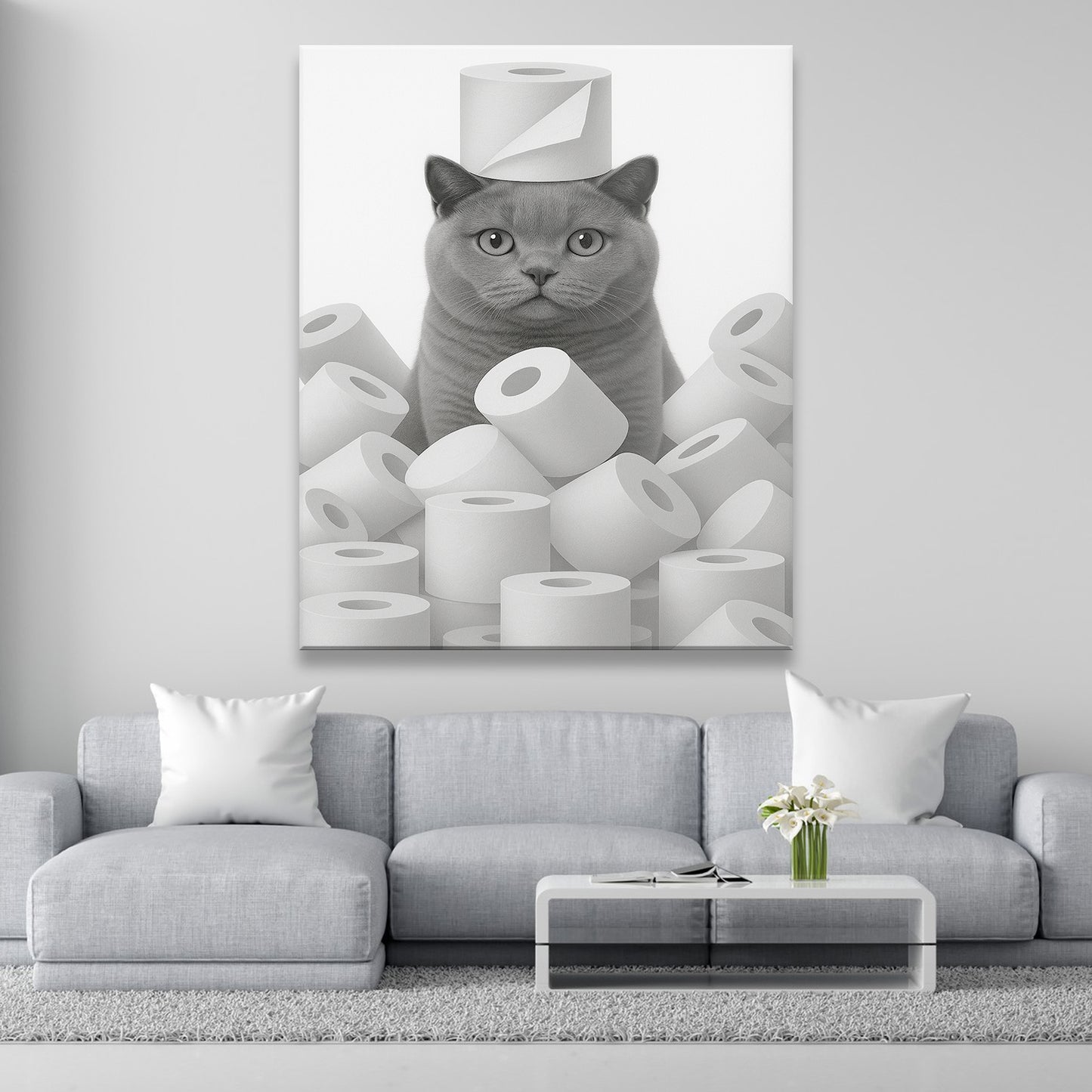 Custom Photo Cat Bathroom Canvas