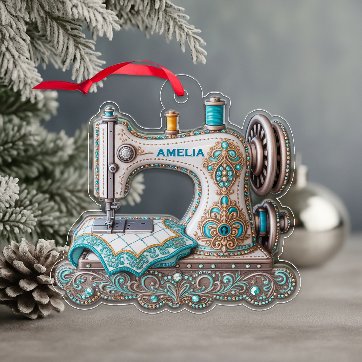 Custom Name Gifts For Sewing Lover Acrylic Ornament Christmas Gift