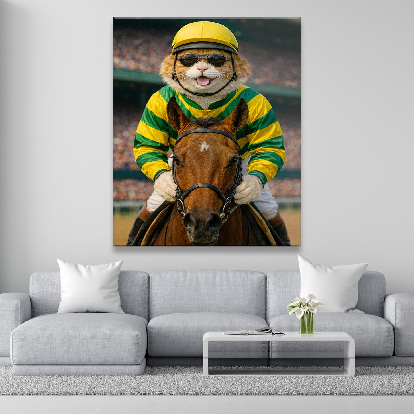 Custom Photo Jockey Horse Racing Canvas Canvas Gift For Canvas Lovers