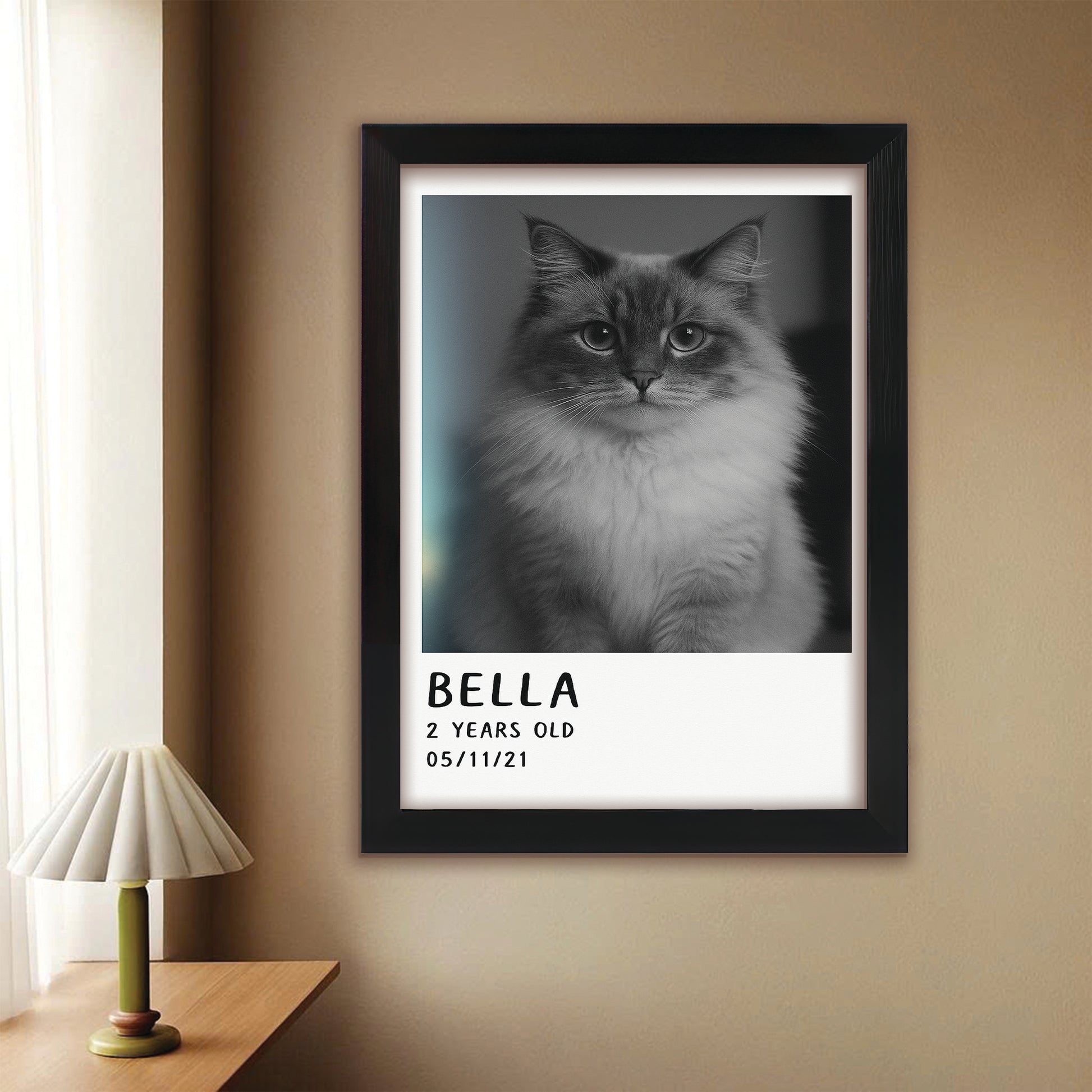Custom Photo Polaroid Film Canvas Framed Wall Art Gift For Cat Lovers