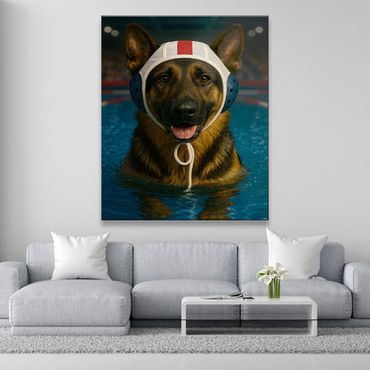Custom Photo Swimmer Dog Canvas Gift For Dog Lovers