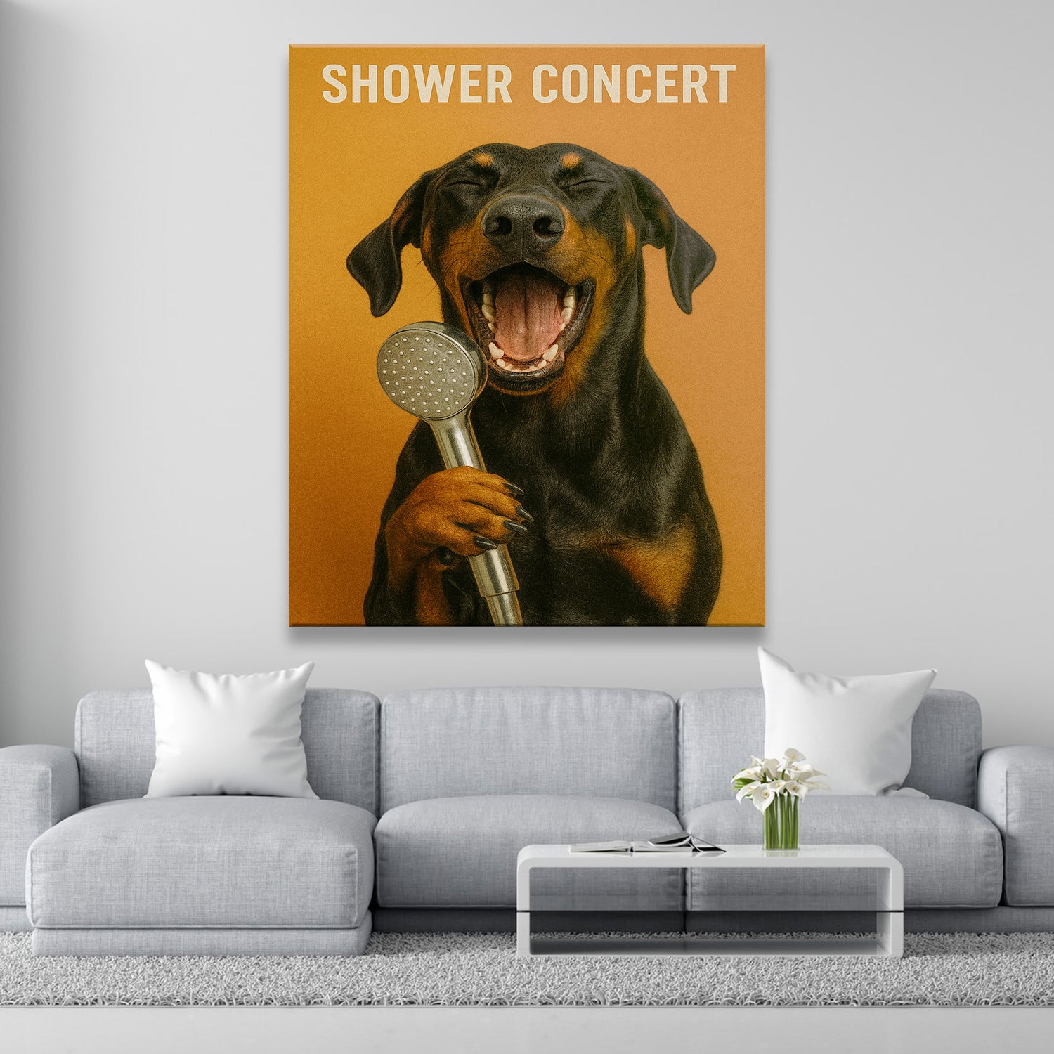 Custom Photo Dog Bathroom Style 32 Canvas Gift For Dog Lovers
