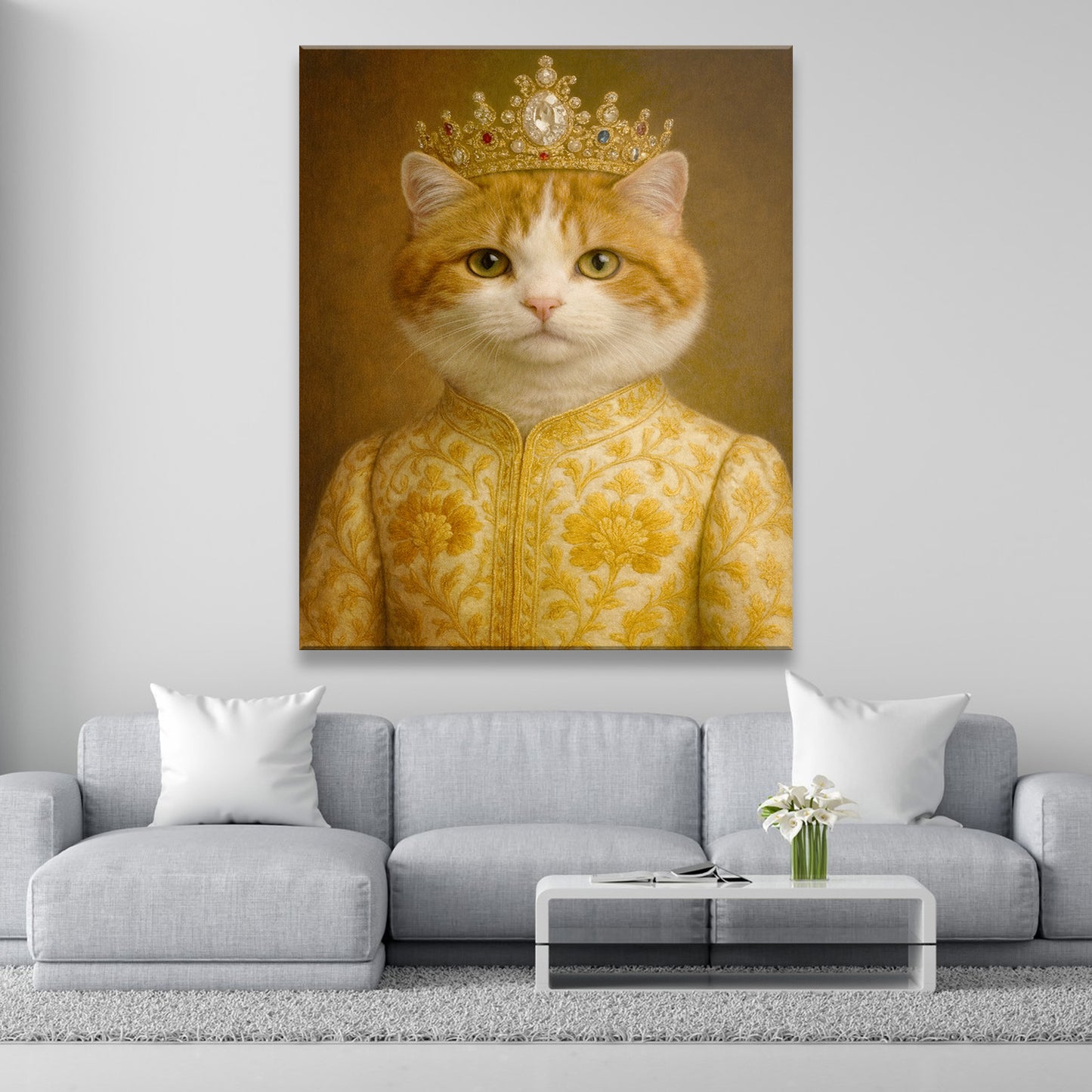 Custom Photo Cat Royal Style 09 Canvas Gift For Cat Lovers
