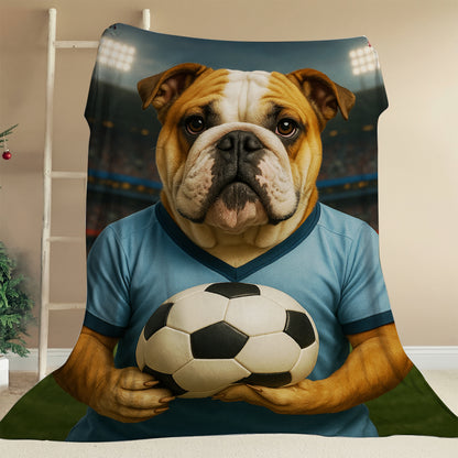 Custom Photo Soccer Dog BlanketGift For Dog Lovers