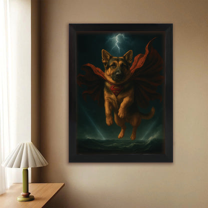 Custom Photo Dog Hero Canvas Framed Wall Art