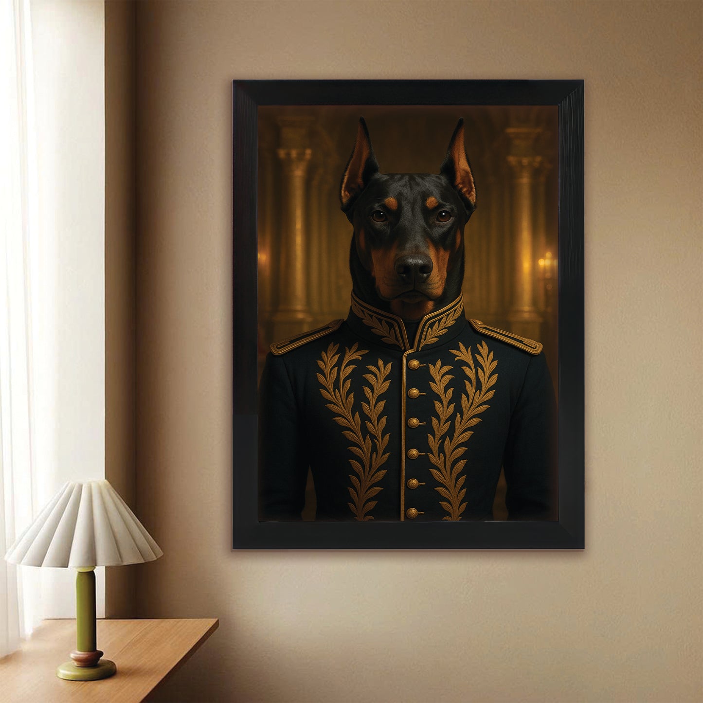 Custom Photo Dog Royal Style 10 Canvas Framed Wall Art Gift For Dog Lovers