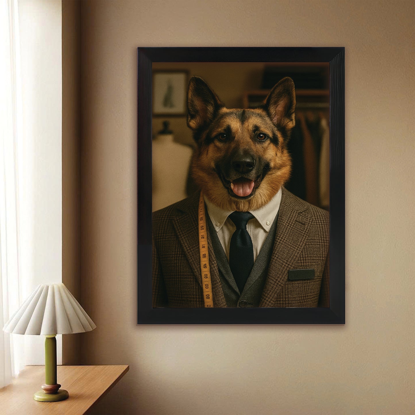 Custom Photo Tailor Dog Canvas Framed Wall Art Gift For Dog Lovers