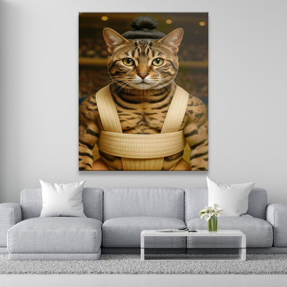 Custom Photo Sumo Cat Canvas Gift For Cat Lovers