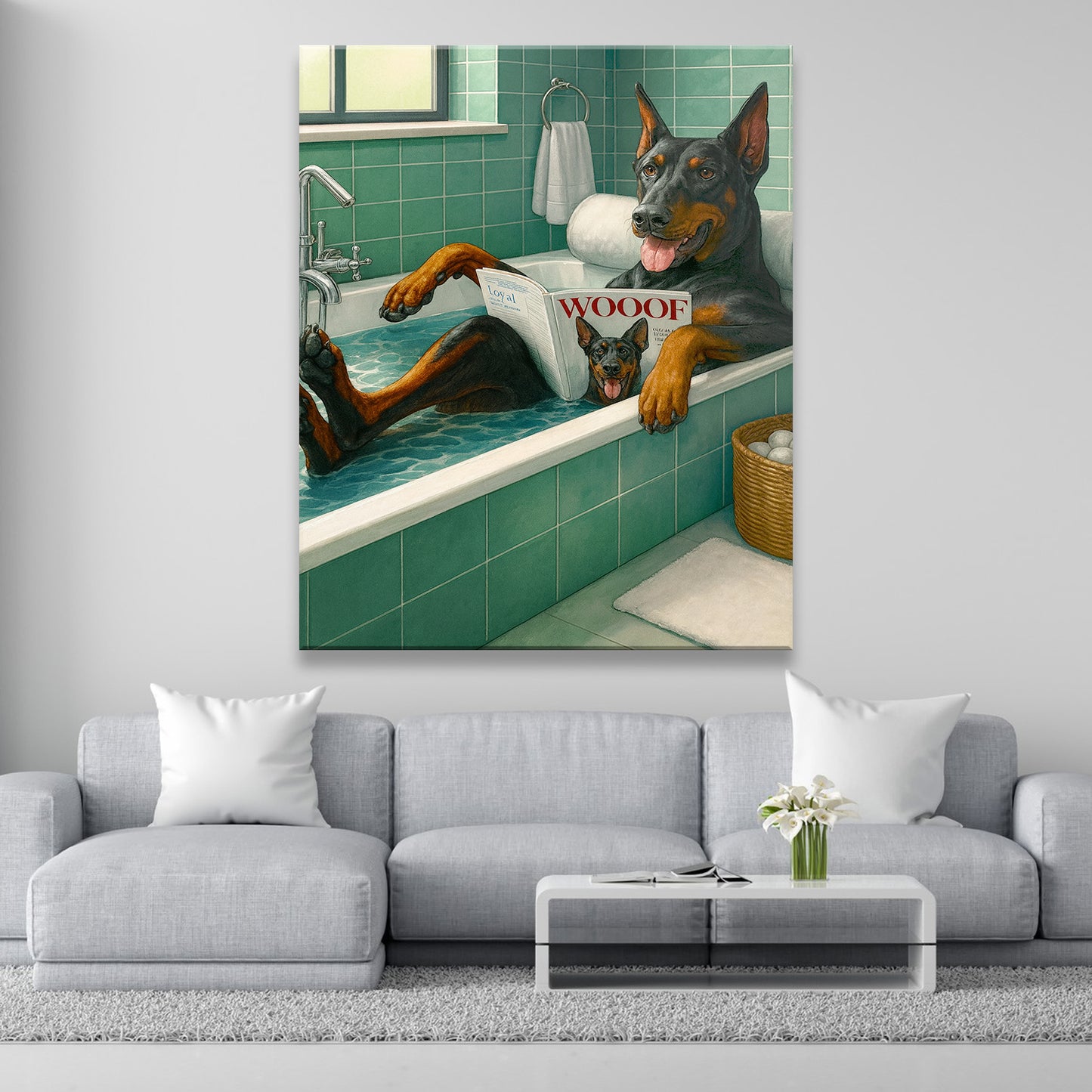 Custom Photo Dog Bathroom Style 22 Canvas Gift For Dog Lovers