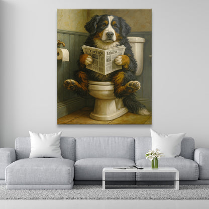 Custom Photo Dog In Bathroom Style 2 Canvas Gift For Dog Lovers