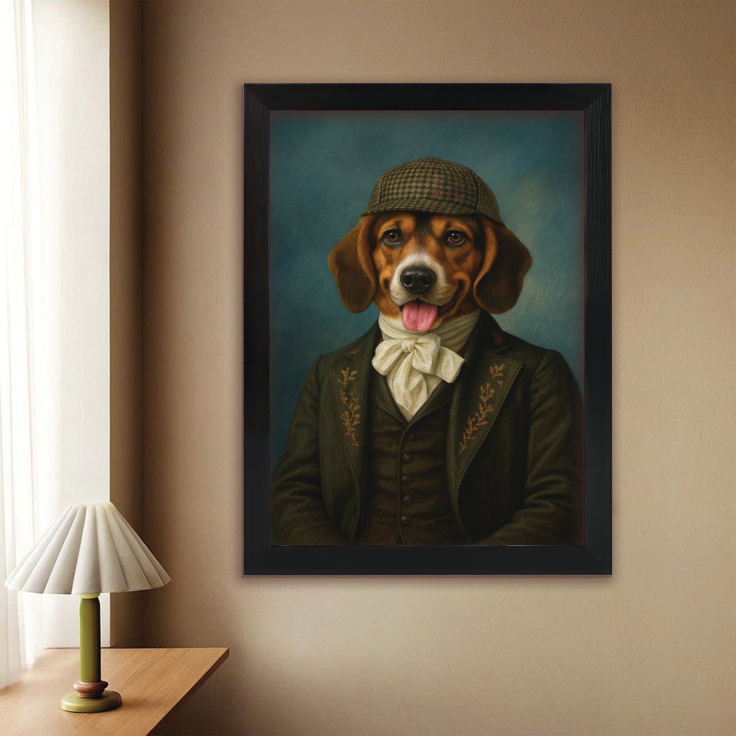 Custom Photo Detective Dog Canvas Framed Wall Art Gift For Dog Lovers